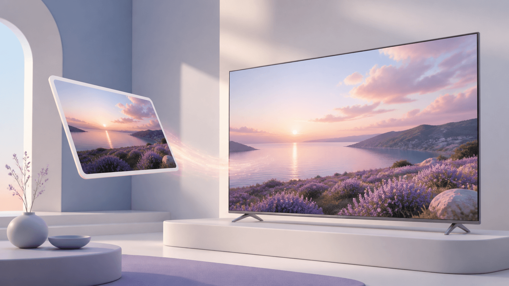 A photograph moving into a large 4K television while keeping its composition