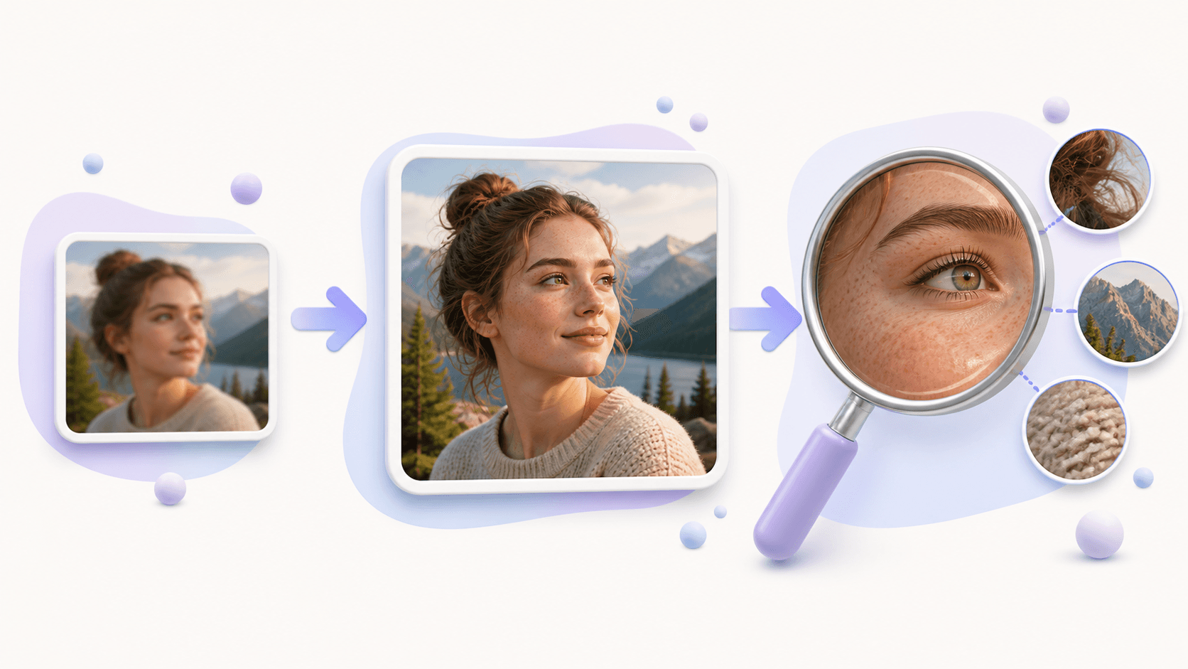 A simple sequence for making an image larger and checking important details